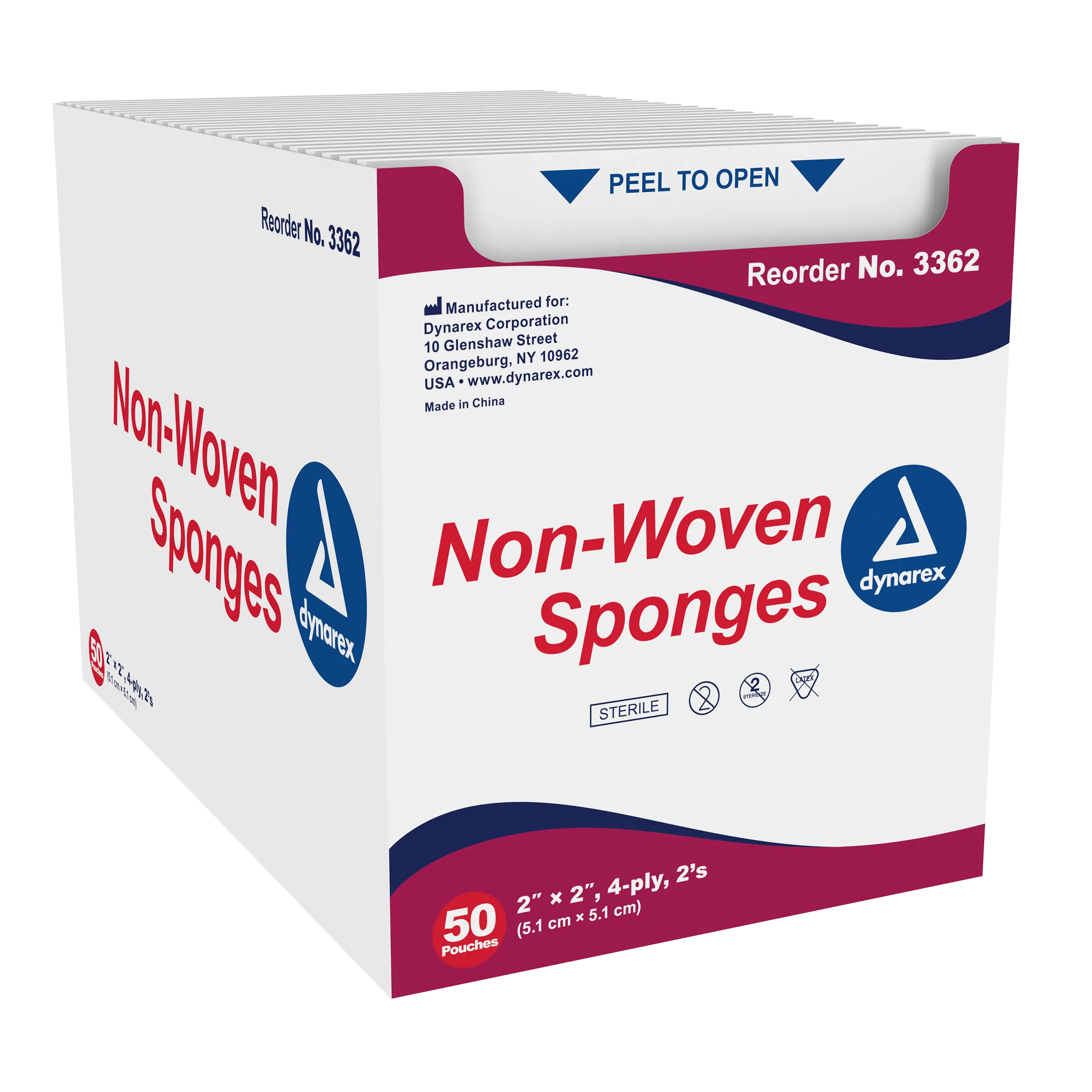 Dynarex - Non-Woven Sponge Sterile 2's 2"x 2" 4 Ply