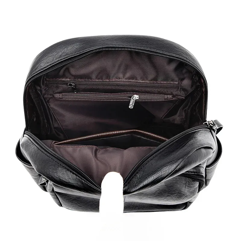 Fashion Women Backpack Luxury Designer Ladies Anti-theft Backpack Soft Leather School Bags