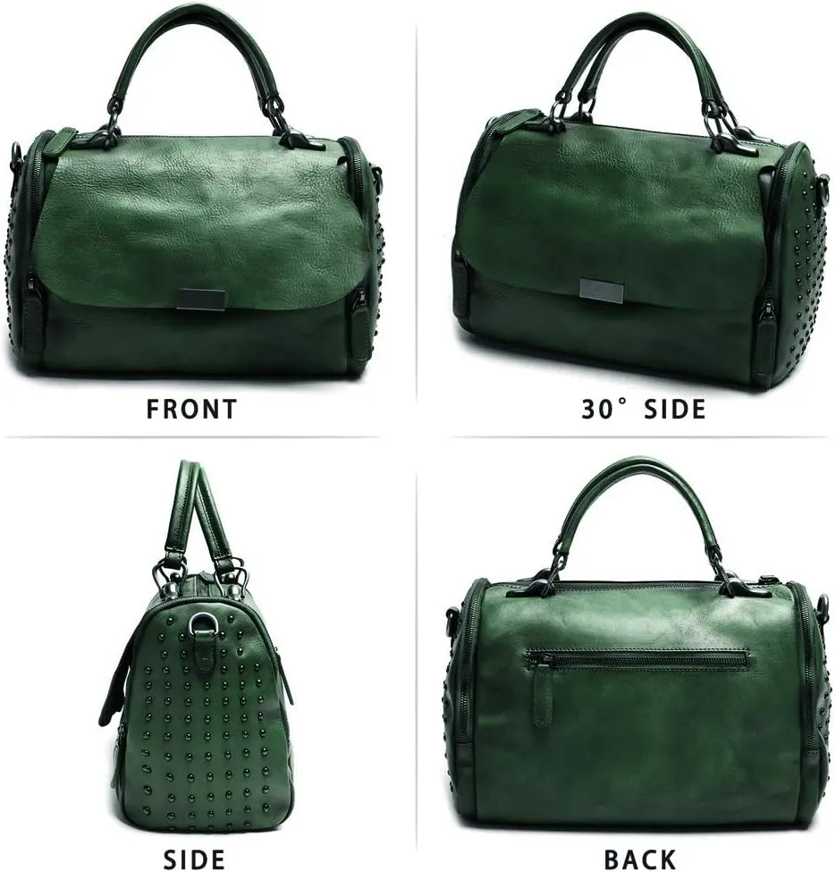 Genuine Leather Purses and Handbags for Women Vintage Handmade Leather Top Handle Shoulder Bag Crossbody Satchel Purse