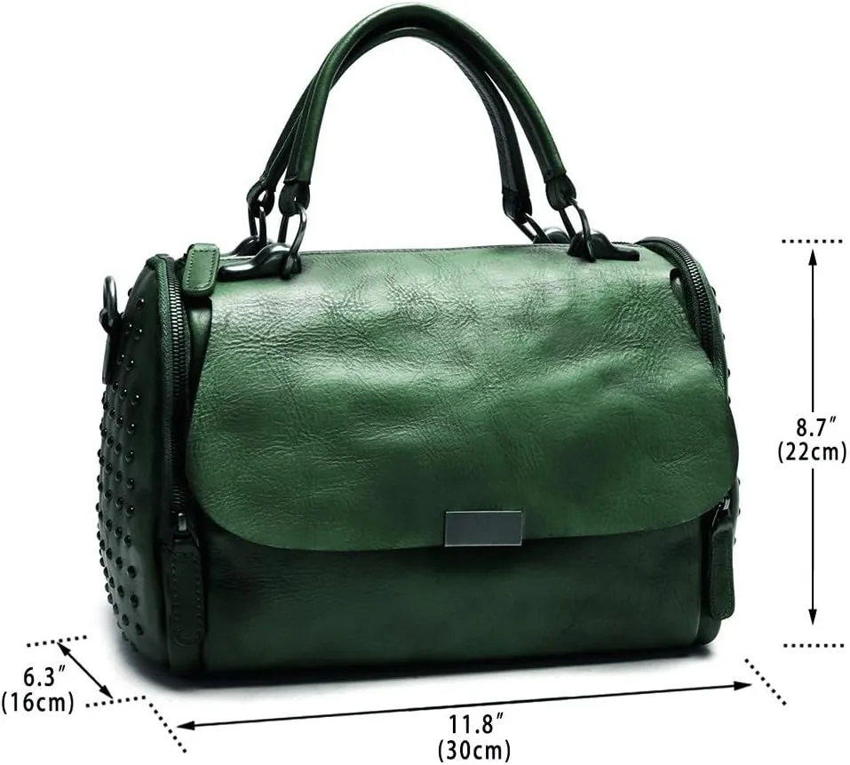 Genuine Leather Purses and Handbags for Women Vintage Handmade Leather Top Handle Shoulder Bag Crossbody Satchel Purse