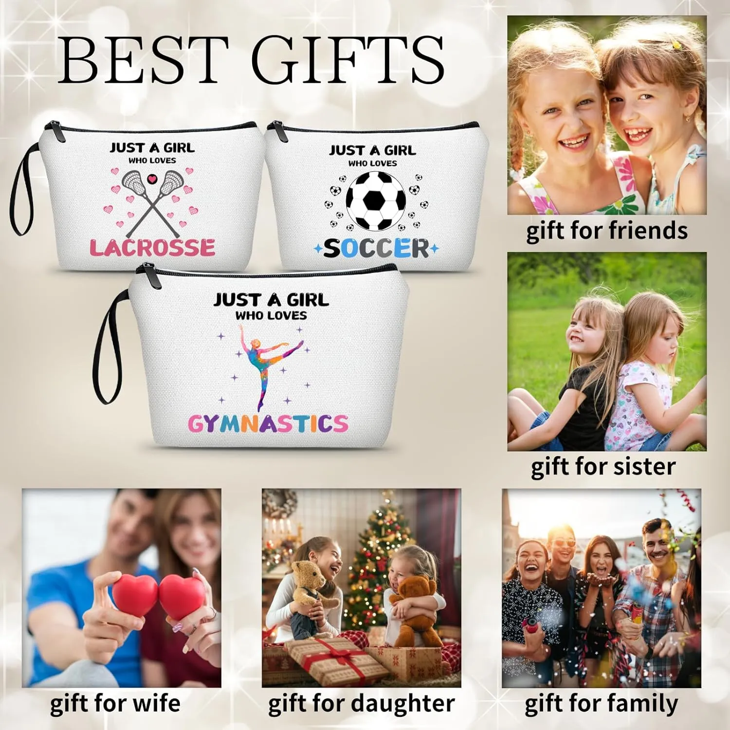 Gymnastics Cosmetic Bag, Travel & Daily Use, Gymnastics Theme, Multifunctional Makeup Bag, Gift for Girls & Women