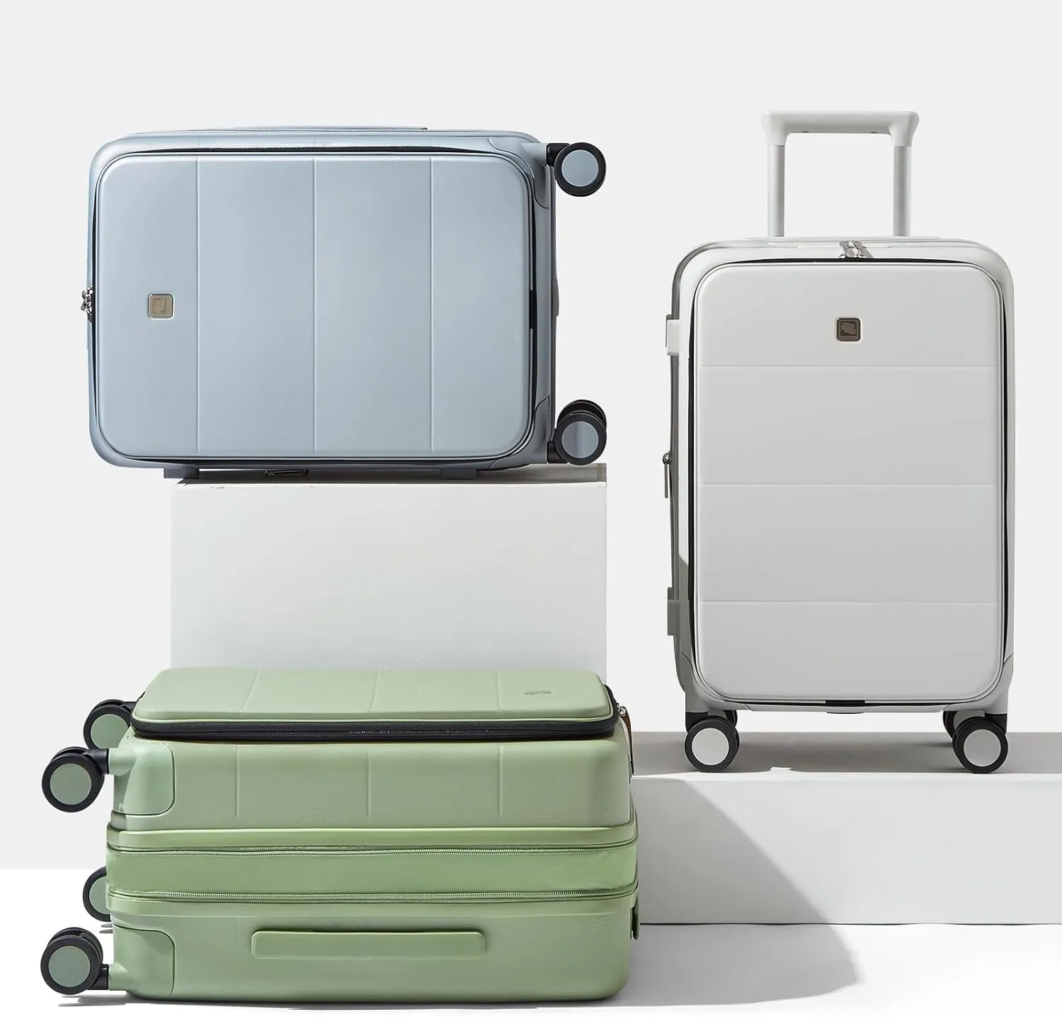 Hanke 20 Inch Expandable Carry on Luggage Hard Shell Suitcases with Wheels Top Opening TSA Luggage Rolling Suitcase for Travel Luggage Carry On Bag(Bamboo Green)