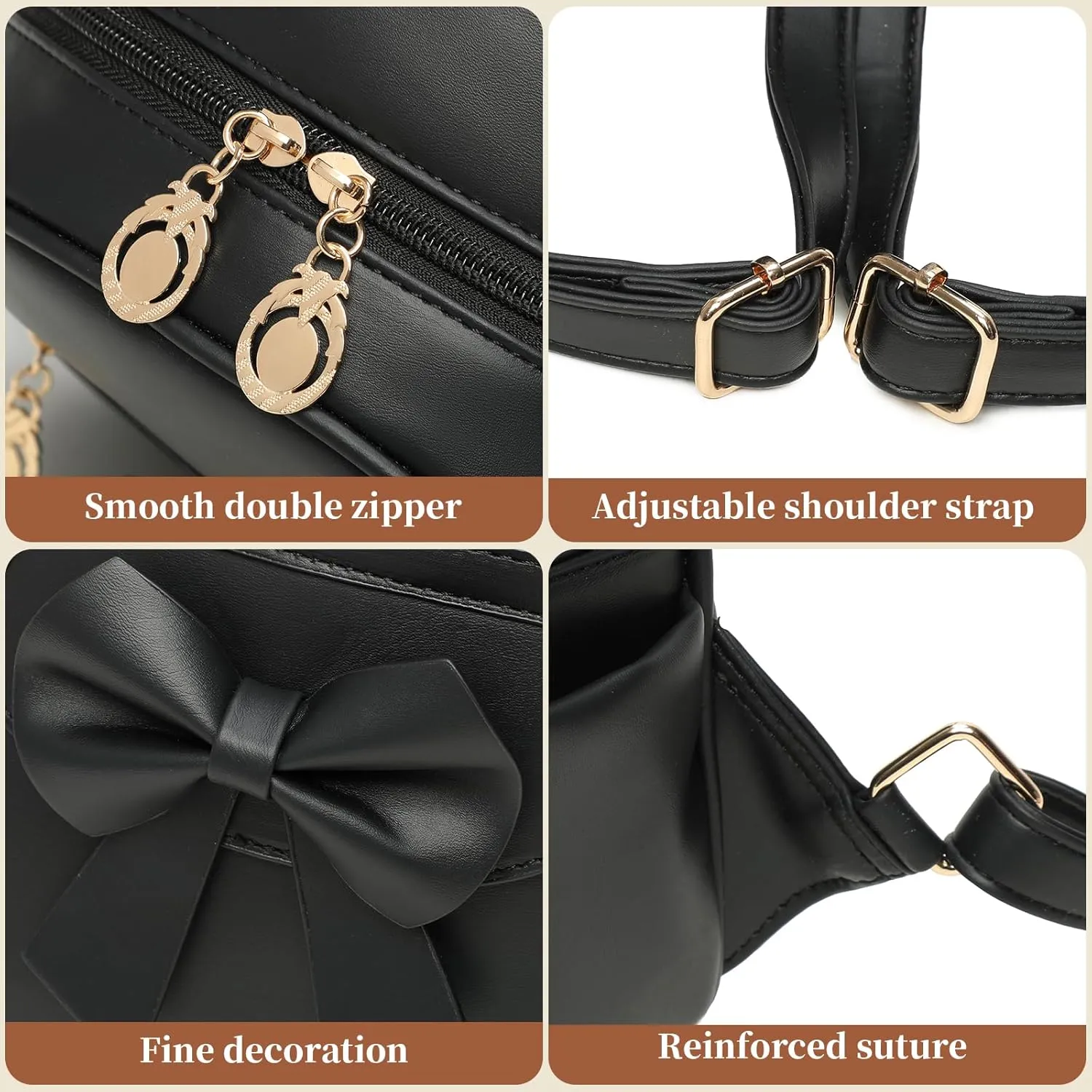 I IHAYNER Girls Mini Backpack Cute Bowknot Leather Backpack for Girls Designer Small Shoulder Bag Fashion Handbag for Women