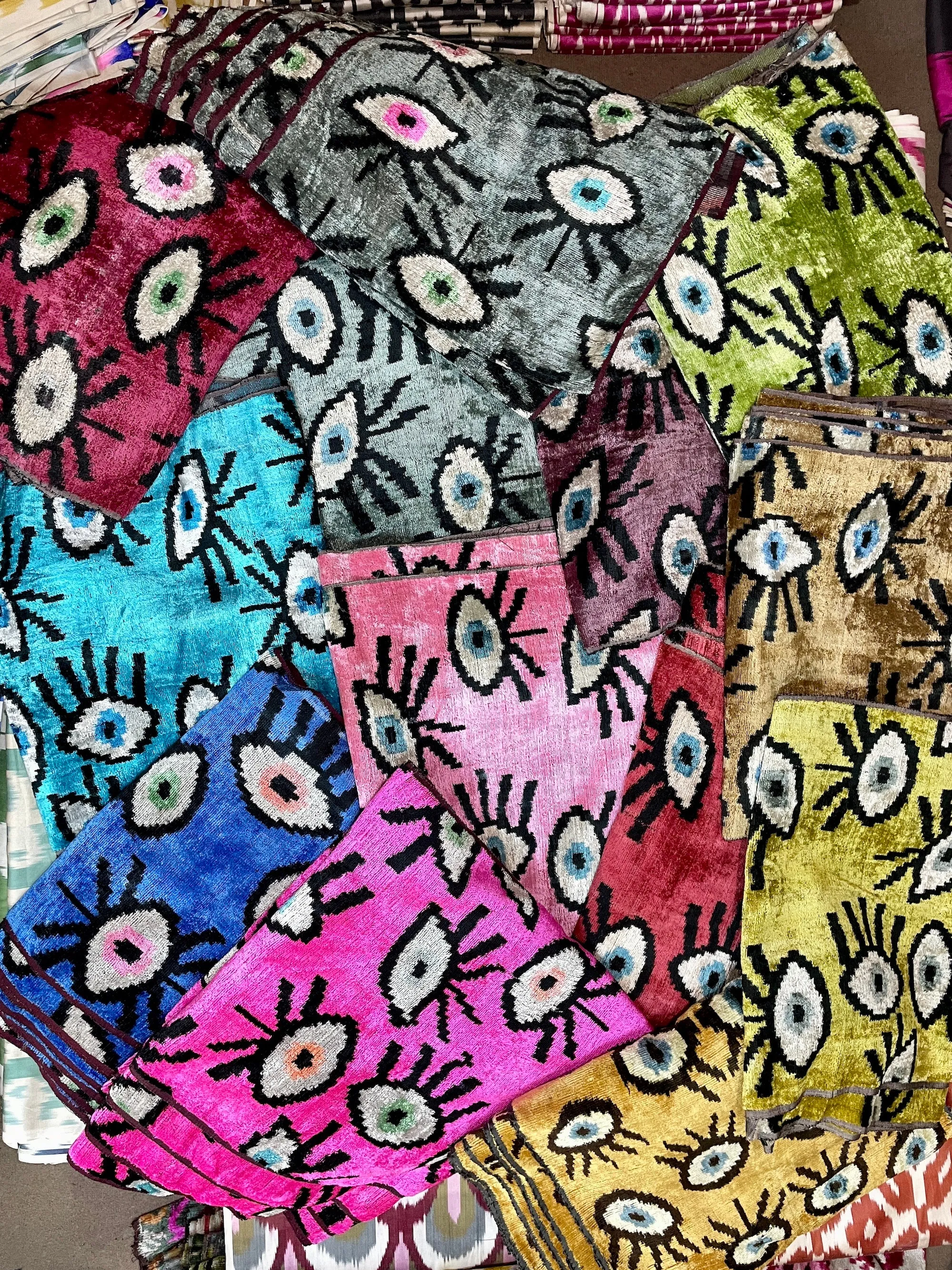 Ikat Clutch Bag Evil Eye | Yellow