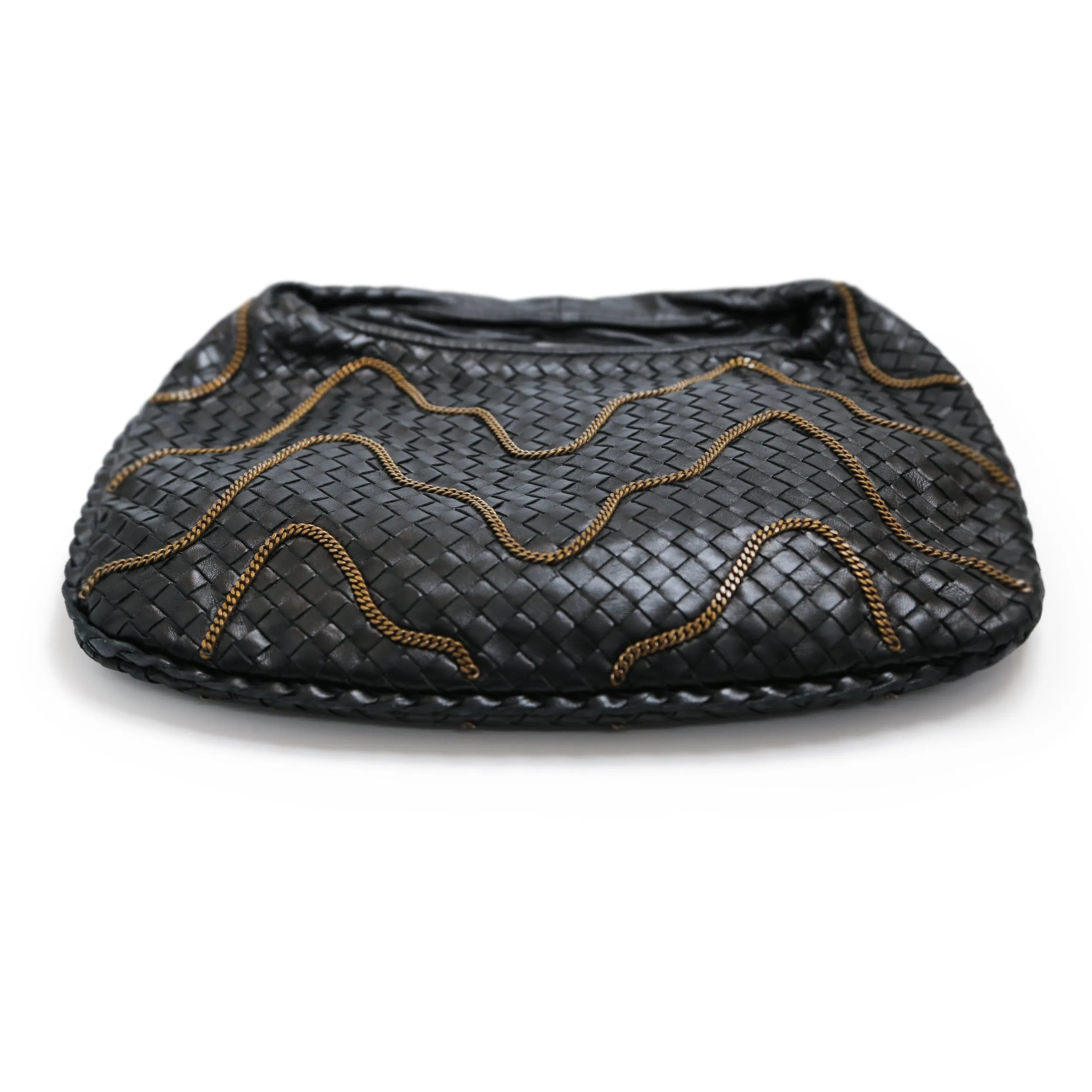Intrecciato with chain Hobo Bag