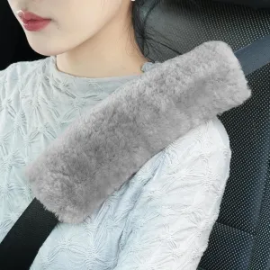JUSTTOP Car Sheepskin seat Belt Cover pad, 2-Pack Seatbelt Cushion for A More Comfortable Driving,Seatbelt Covers Shoulder Strap Covers Harness Pad for Car Interior Accessories(Grey)