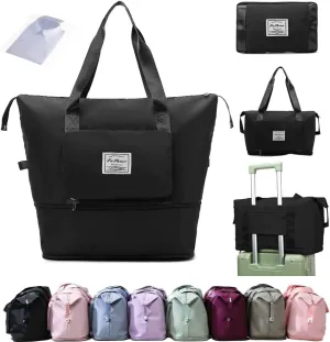 Large Capacity Folding Travel Bag with Dry and Wet Separation - Portable Expansion Duffel Bag