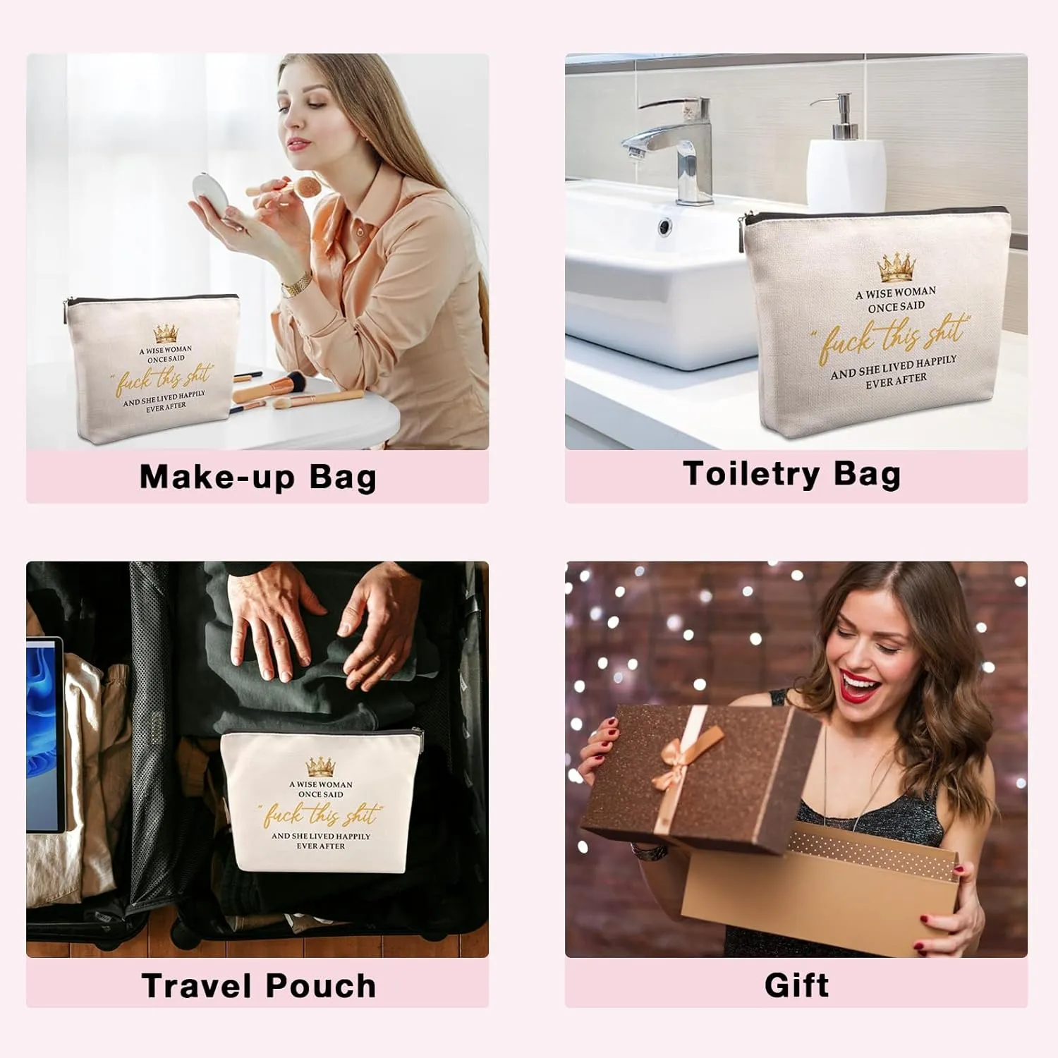 Lcoanrit Funny Cosmetic Bag, Birthday & Christmas Gifts for Women & Friends