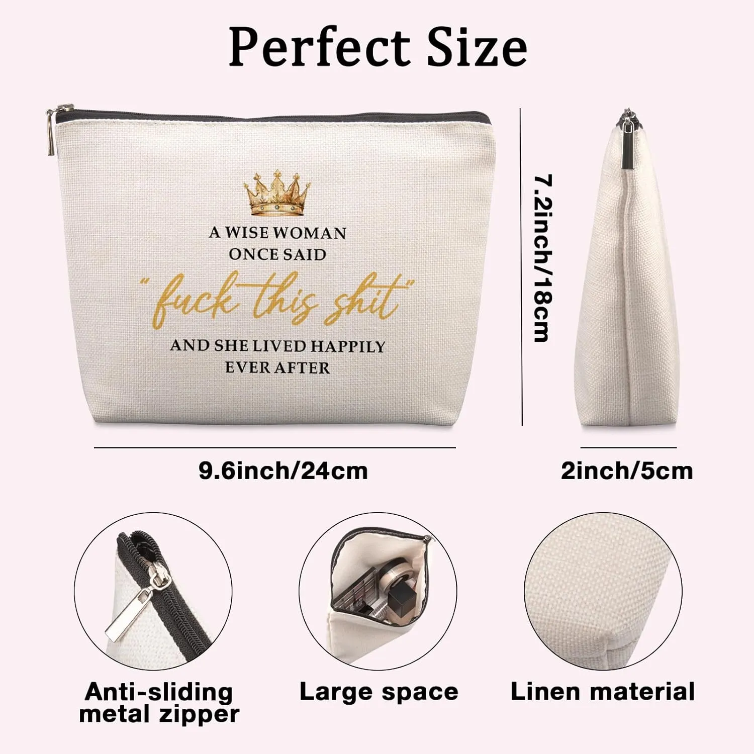Lcoanrit Funny Cosmetic Bag, Birthday & Christmas Gifts for Women & Friends