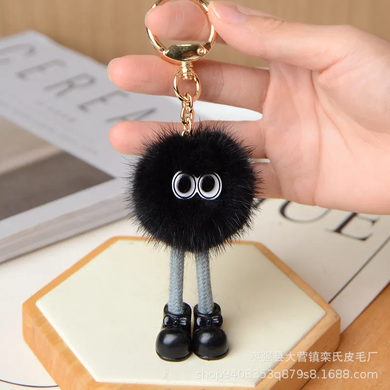 Long-legged Fur Ball Car Keychain Backpack Accessory