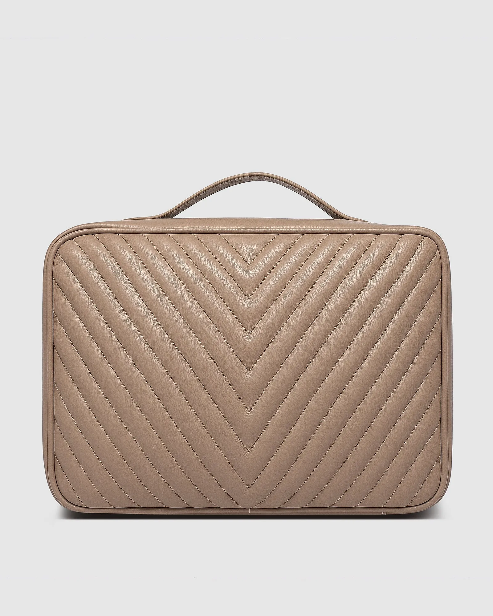 MAGGIE QUILTED COSMETIC CASE COFFEE