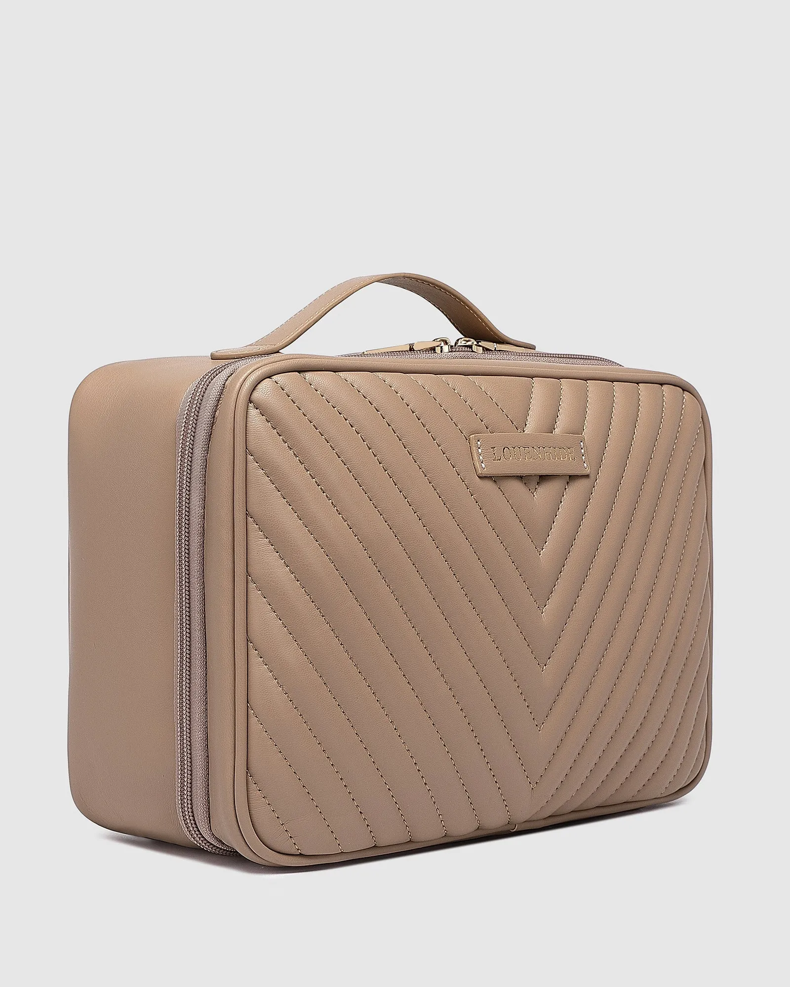 MAGGIE QUILTED COSMETIC CASE COFFEE
