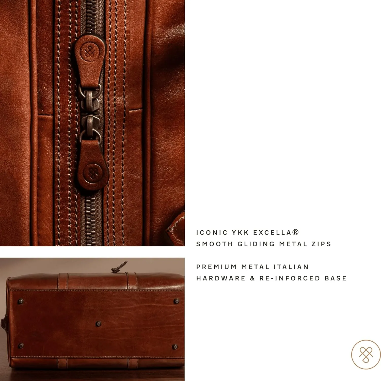 Maxwell Scott Men's Italian Leather Duffle Bag - Luxury Handmade Travel Weekender, 38L Carry-On Cabin Size with Dual Floor-To-Floor Zip Opening - Chestnut Tan Brown (The FleroM)