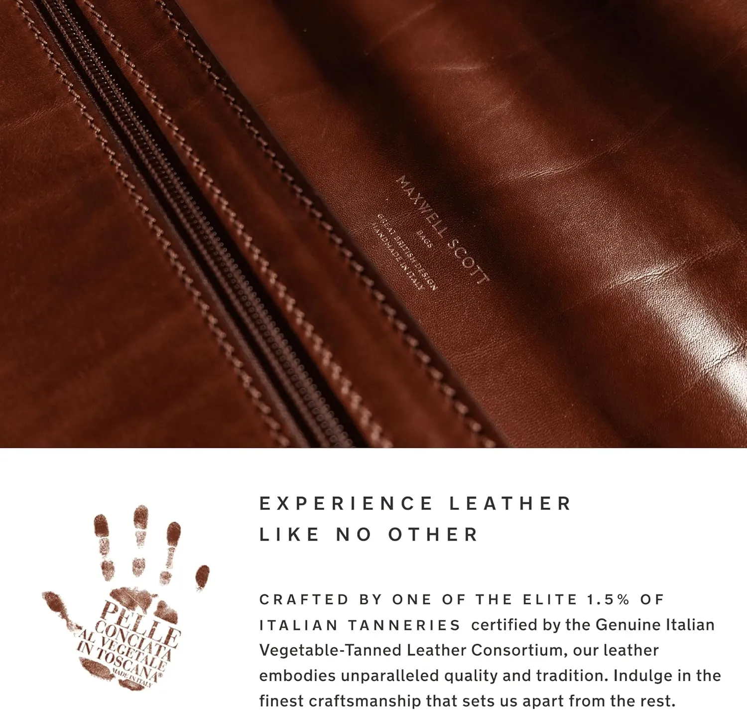Maxwell Scott Men's Italian Leather Duffle Bag - Luxury Handmade Travel Weekender, 38L Carry-On Cabin Size with Dual Floor-To-Floor Zip Opening - Chestnut Tan Brown (The FleroM)