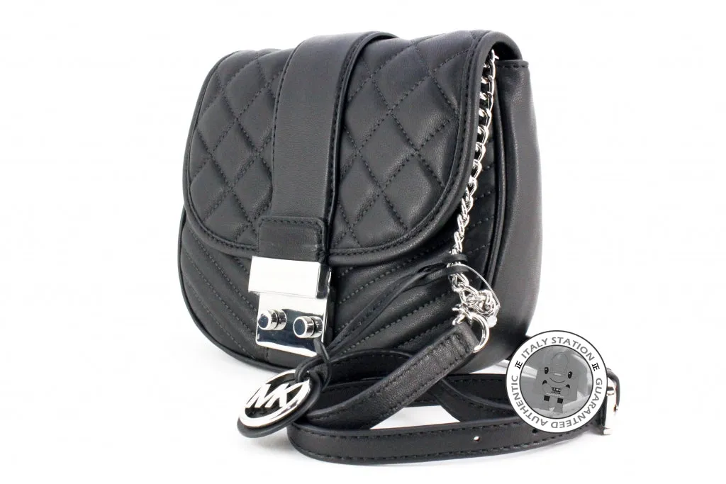 Michael Kors 30H5SEXM2L Elisa  Medium  Black / 001 Calfskin Messenger Bags Shw