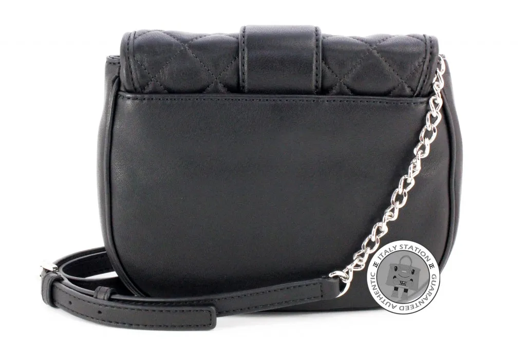 Michael Kors 30H5SEXM2L Elisa  Medium  Black / 001 Calfskin Messenger Bags Shw