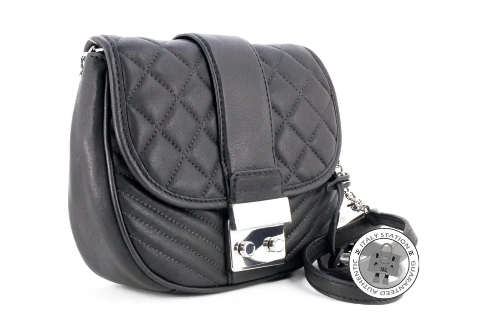 Michael Kors 30H5SEXM2L Elisa  Medium  Black / 001 Calfskin Messenger Bags Shw