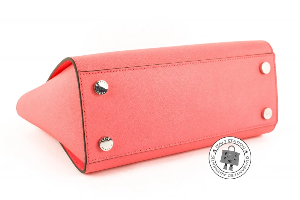 Michael Kors 30T3SLMS2L Selma Coral / 802 Calfskin Medium Messenger Bags Ghw
