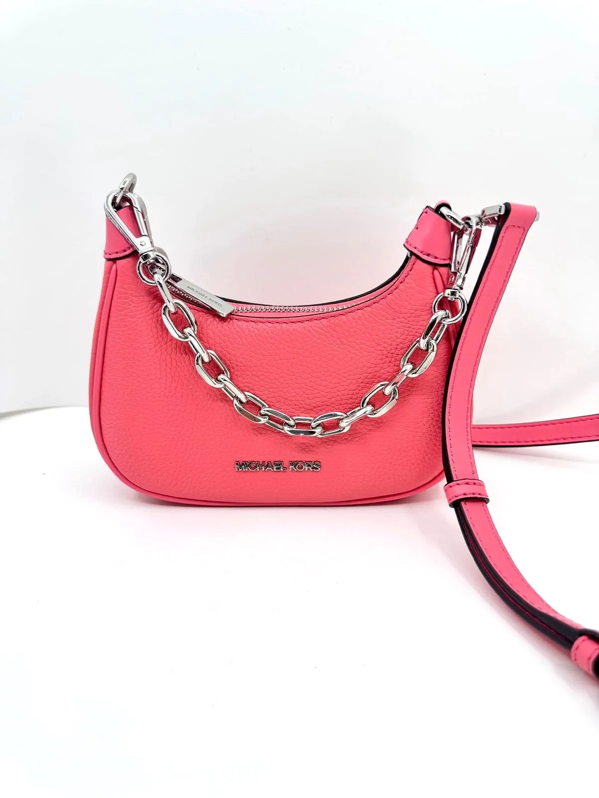 MICHAEL KORS CORA MINI PEBBELED LEATHER CROSSBODY POCHETTE