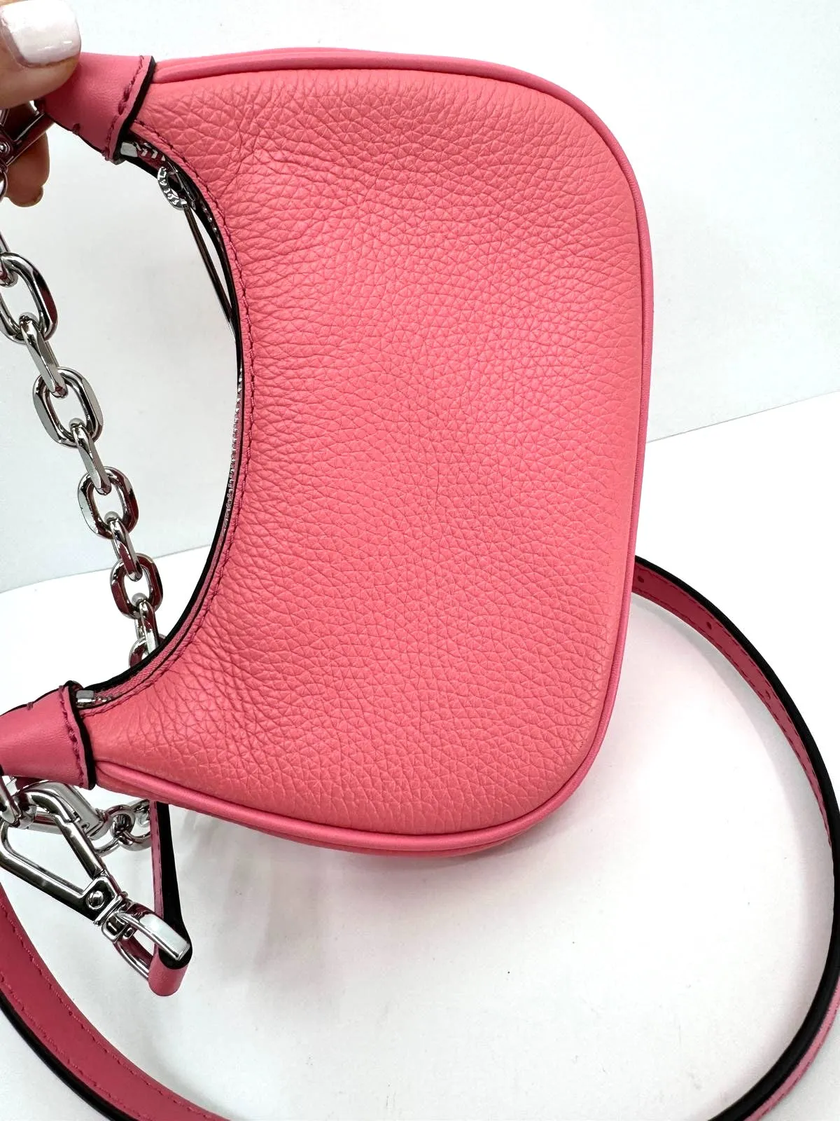 MICHAEL KORS CORA MINI PEBBELED LEATHER CROSSBODY POCHETTE
