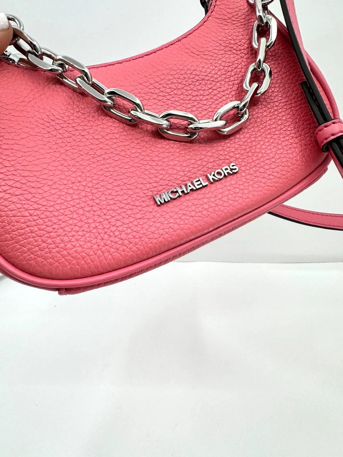 MICHAEL KORS CORA MINI PEBBELED LEATHER CROSSBODY POCHETTE