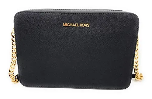 Michael Kors Jet Set Large East West Crossbody Black Saffiano