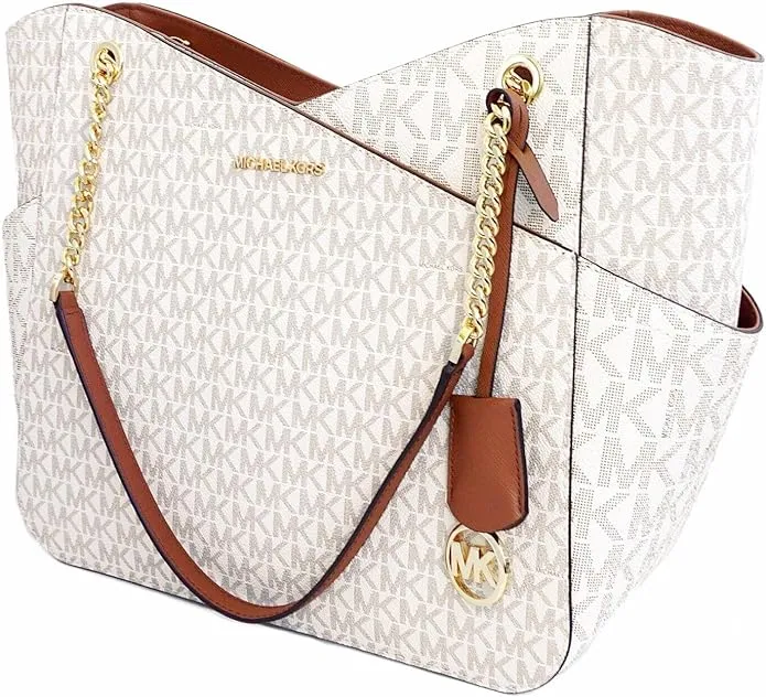 MICHAEL KORS JET SET TRAVEL LARGE CHAIN TOTE BAG