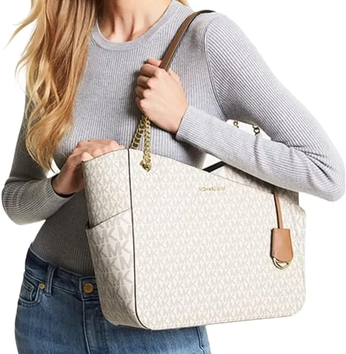 MICHAEL KORS JET SET TRAVEL LARGE CHAIN TOTE BAG