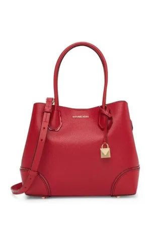 MICHAEL KORS MERCER GALLERY MEDIUM LEATHER TOTE BAG