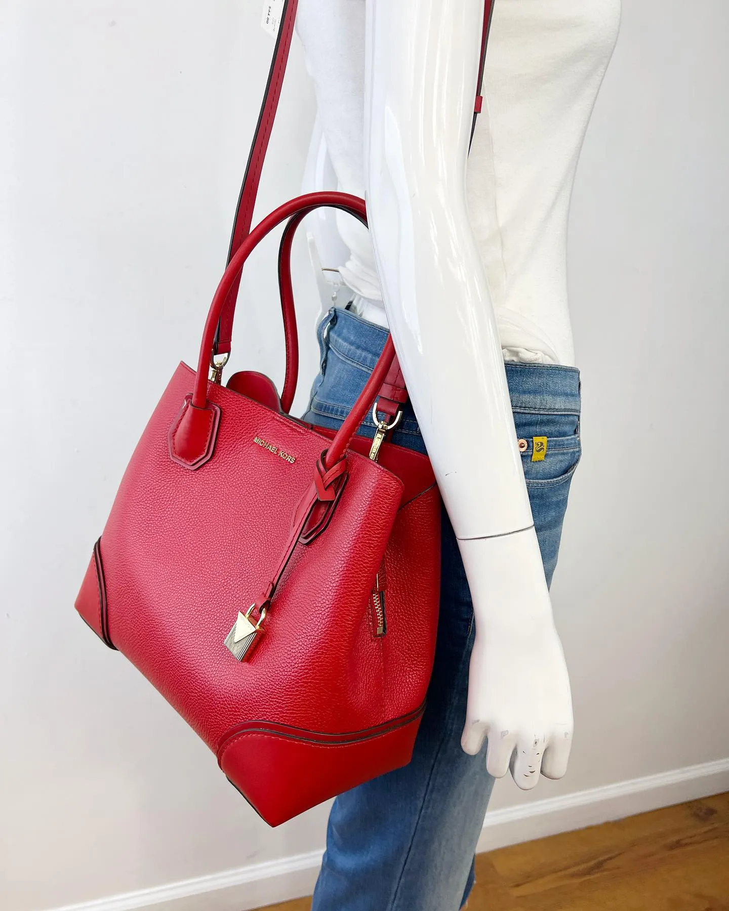 MICHAEL KORS MERCER GALLERY MEDIUM LEATHER TOTE BAG