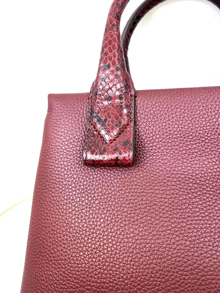 MICHAEL KORS ROLLINS PYTHON EMBOSSED SATCHEL