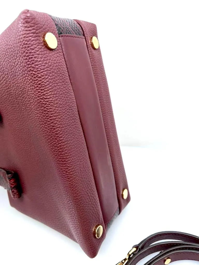 MICHAEL KORS ROLLINS PYTHON EMBOSSED SATCHEL