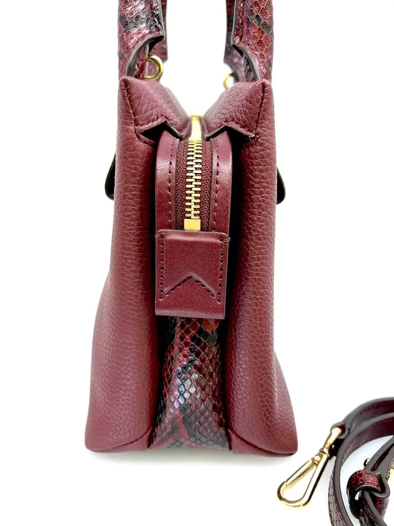 MICHAEL KORS ROLLINS PYTHON EMBOSSED SATCHEL