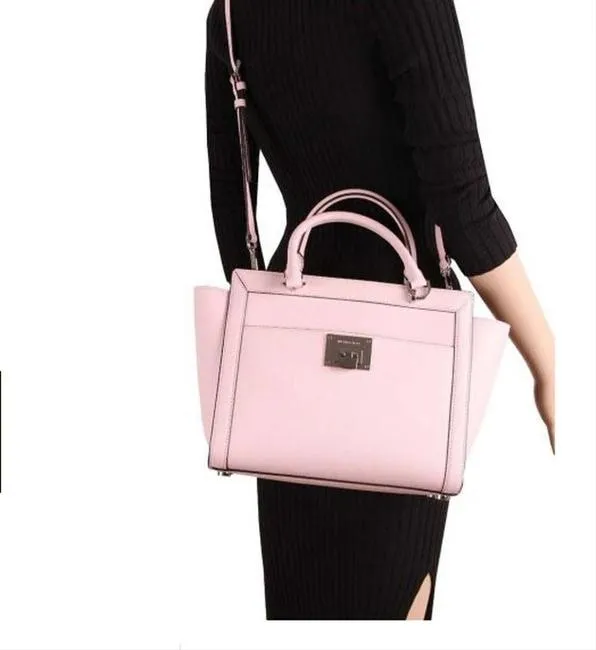 MICHAEL KORS TINA SAFFIANO LEATHER SATCHEL