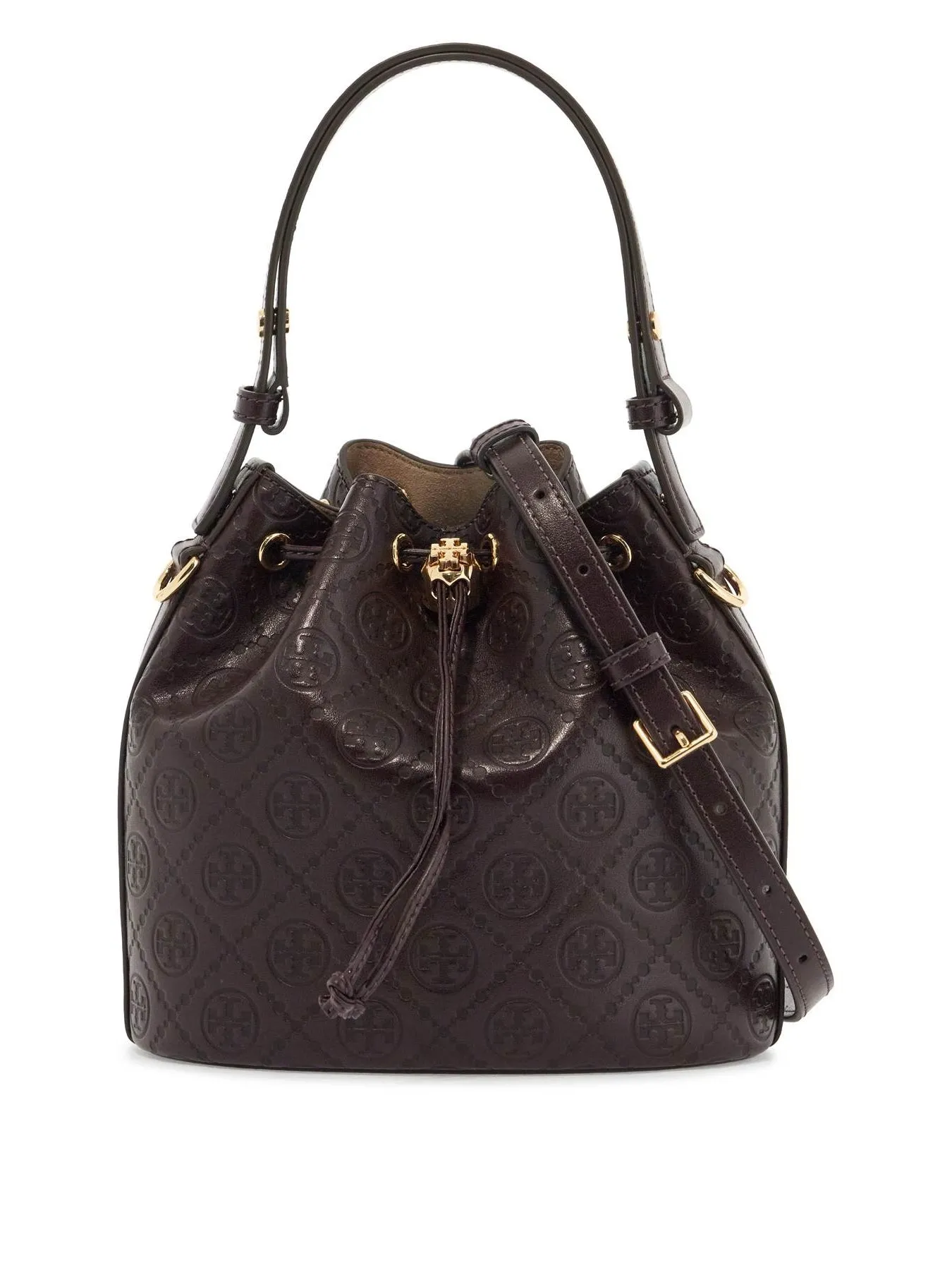 Monogram Leather Bucket Bag
