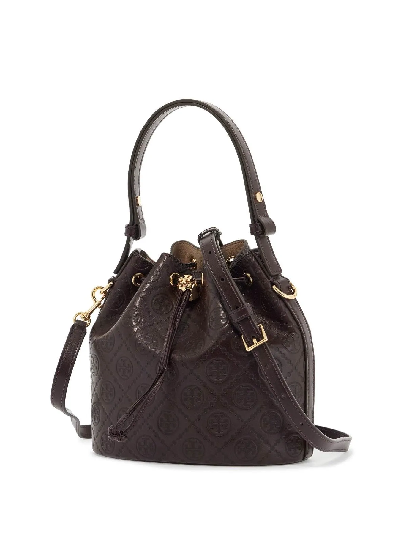 Monogram Leather Bucket Bag
