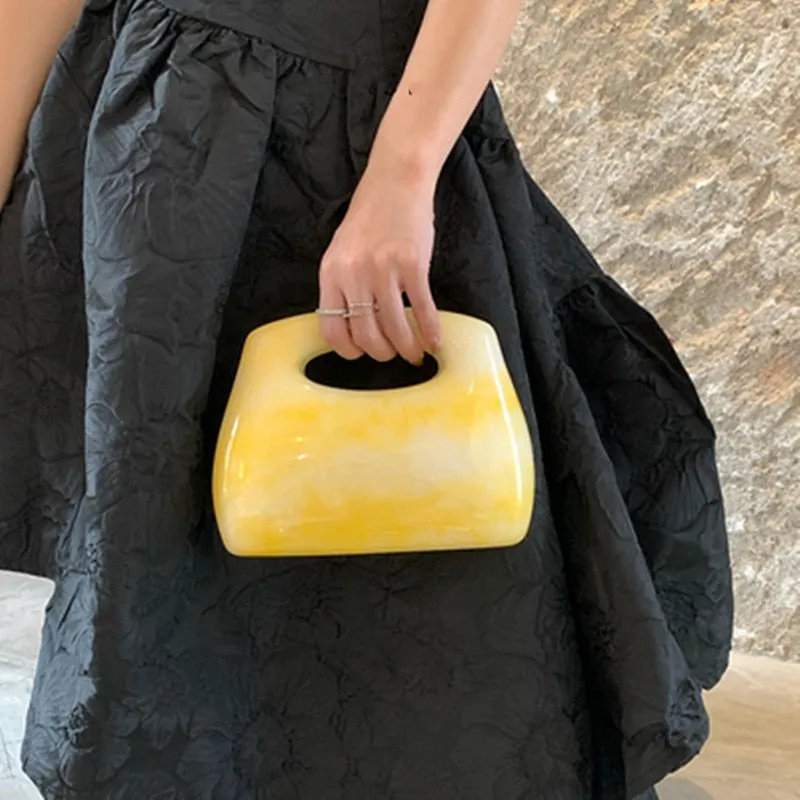 Pearlescent Acrylic Box Clutch - 4 Colors