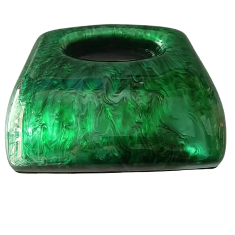 Pearlescent Acrylic Box Clutch - 4 Colors