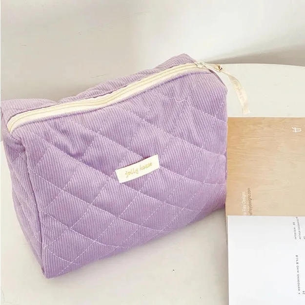 Quilted Cotton Ladies Travel Storage Bag Retro Cherry Design