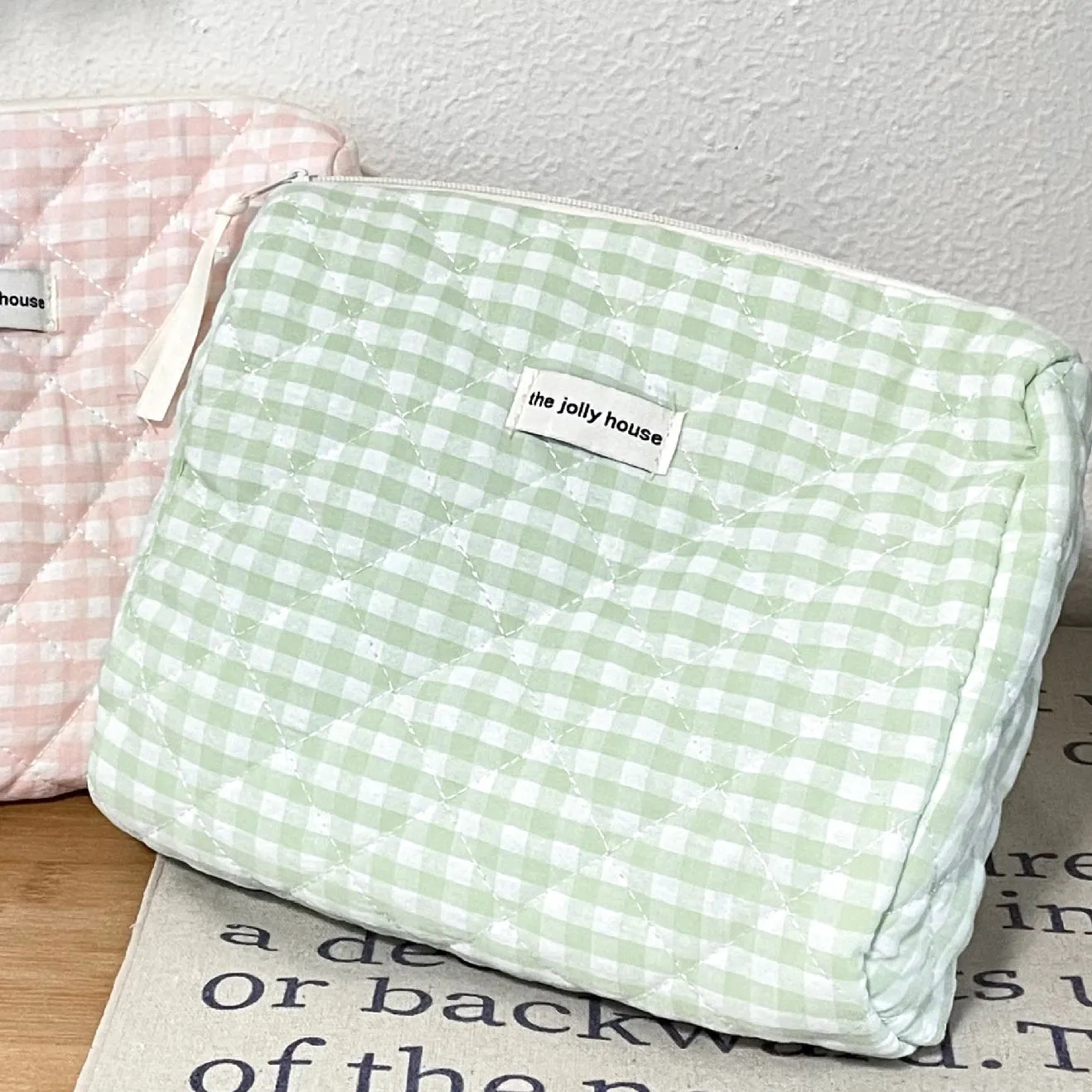 Quilted Cotton Ladies Travel Storage Bag Retro Cherry Design
