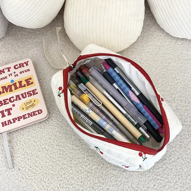 Quilted Cotton Ladies Travel Storage Bag Retro Cherry Design