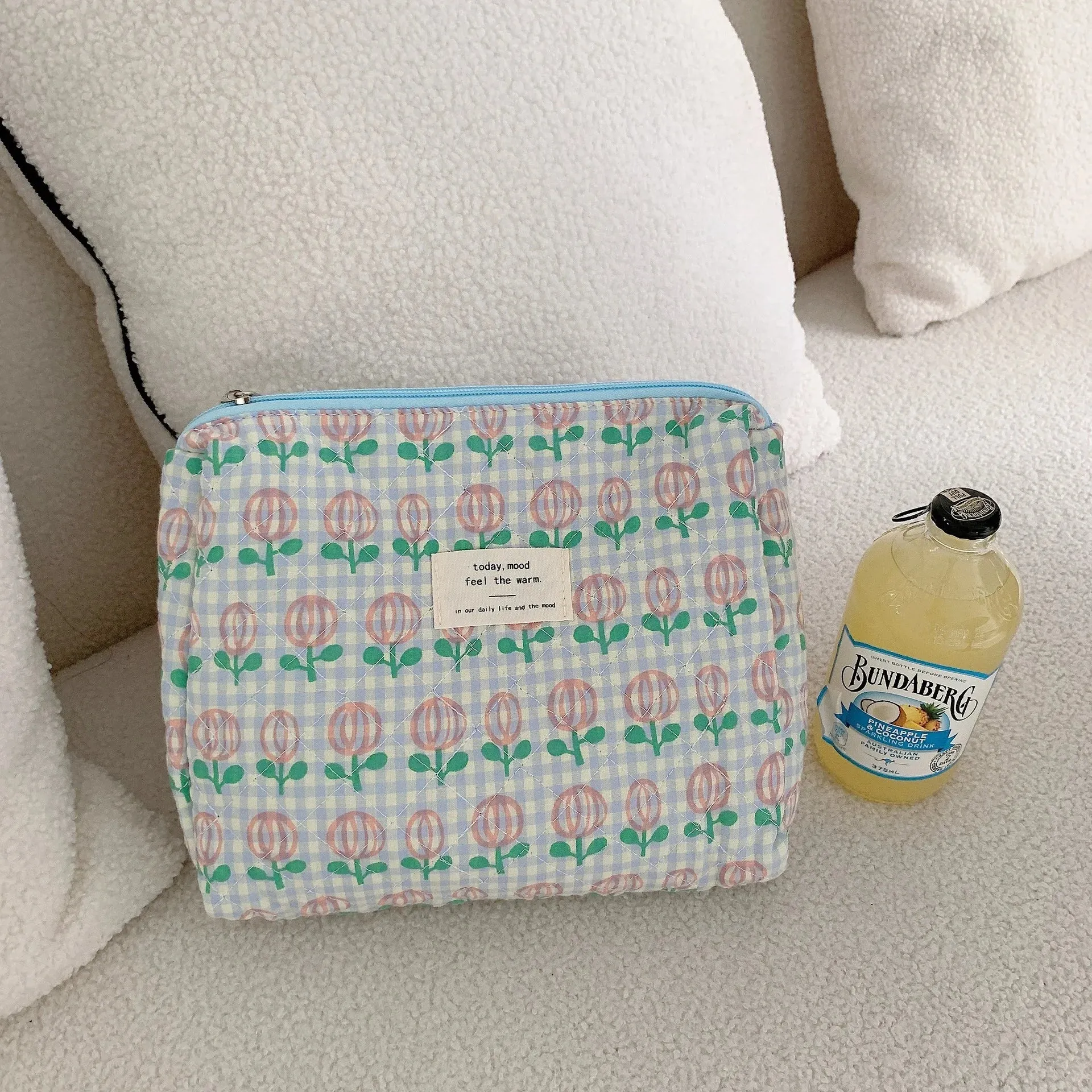 Quilted Cotton Ladies Travel Storage Bag Retro Cherry Design