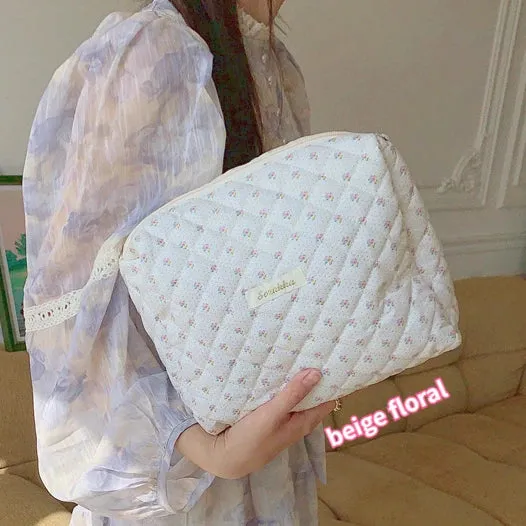 Quilted Cotton Ladies Travel Storage Bag Retro Cherry Design