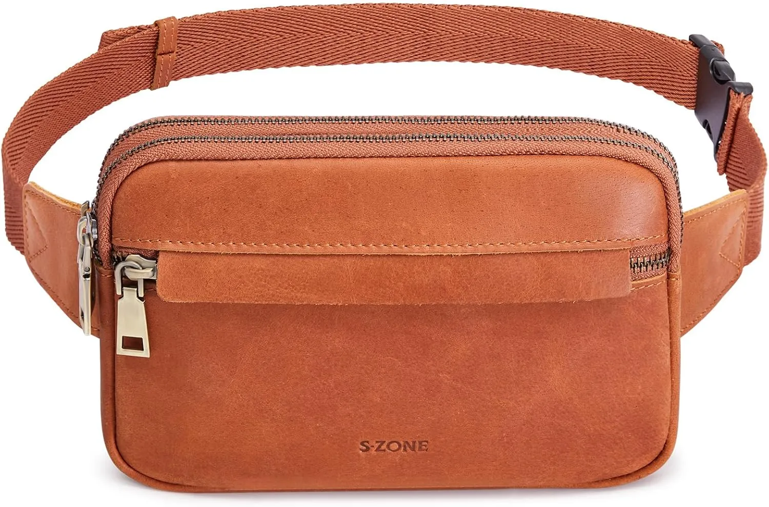 S-ZONE Fanny Packs for Women Genuine Leather RFID Blocking Crossbody Bags Purses Sling Waist Chest Bag Gifts Travel Running Adjustable Strap Men