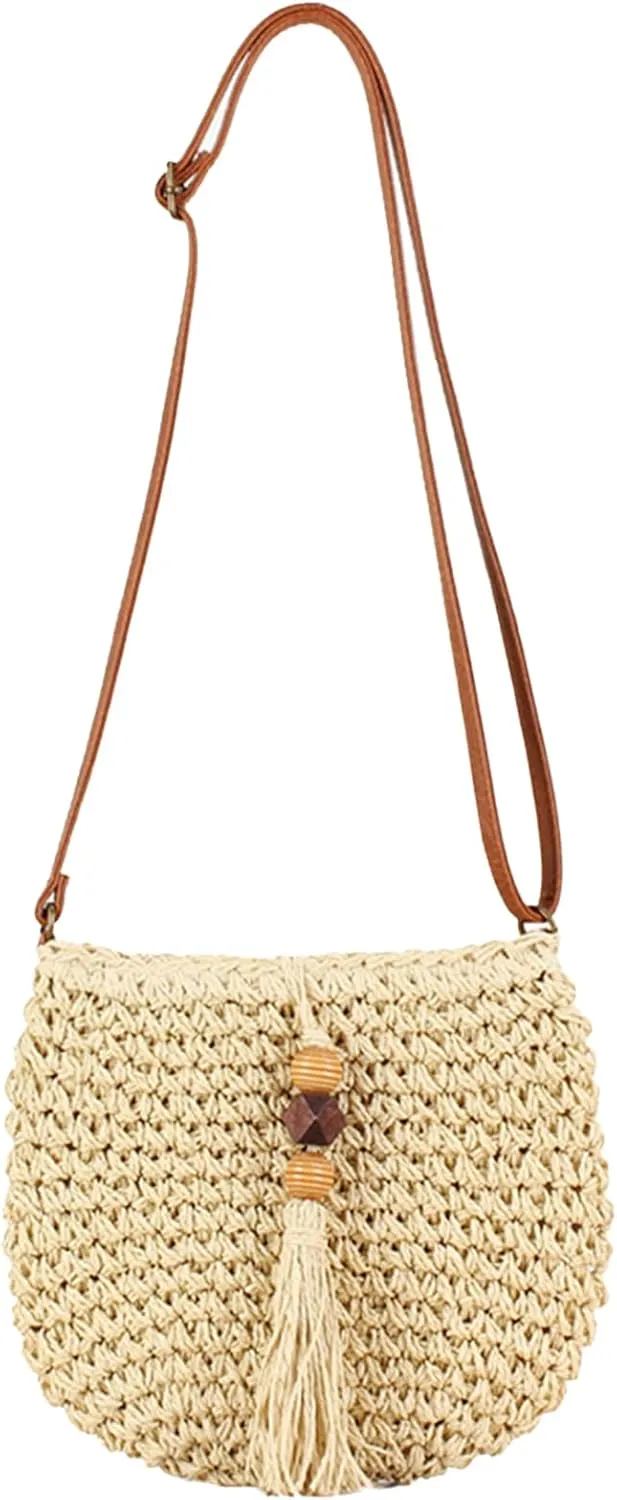 Small Summer Beach Bags Straw Beach Bag Woven Purse Cute Womens Handbag Shoulder Purse Straw Clutch Purses