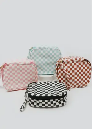 Square Checkered Cosmetic Travel Bags