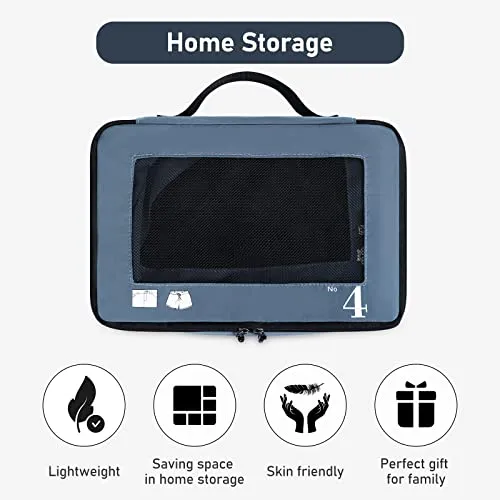 Suitcase Organiser Packing Cubes 7-Piece Set Packing Cubes Pet Recycled Packing Bags for Suitcase Organiser for Backpack Shoe Bag Clothes Bags