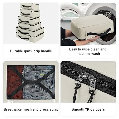 Suitcase Organizer Packing Cubes 7-Piece Suitcase Organizer Set Packing Cubes Pet Recycled Packing Bags for Suitcase Suitcase Organizer