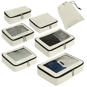 Suitcase Organizer Packing Cubes 7-Piece Suitcase Organizer Set Packing Cubes Pet Recycled Packing Bags for Suitcase Suitcase Organizer