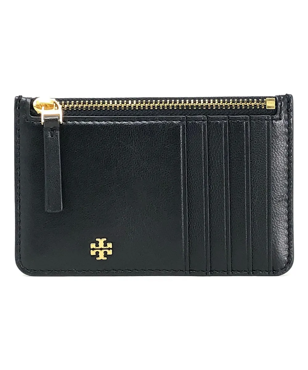 TORY BURCH CHELSEA STUD ZIP LEATHER CARD CASE